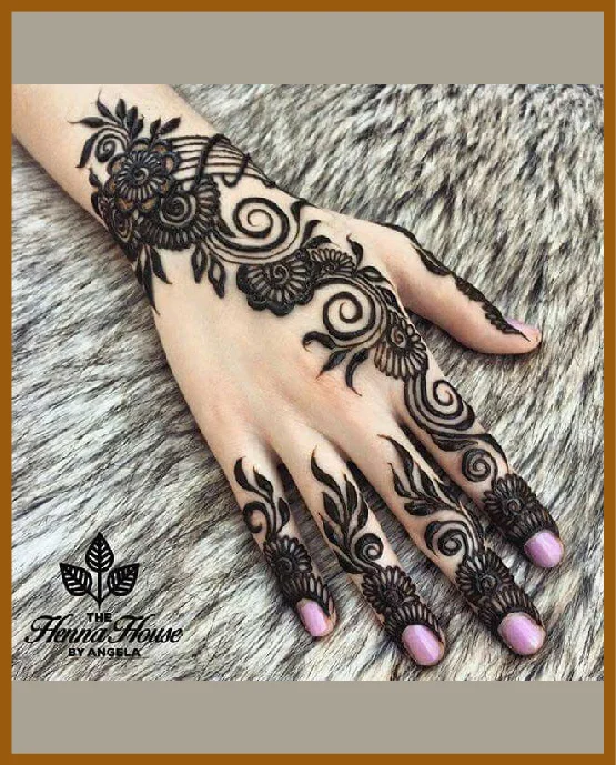 Linear Net Layout In Simple Back Hand Mehndi Linear Net Layout In Simple Back Hand Mehndi